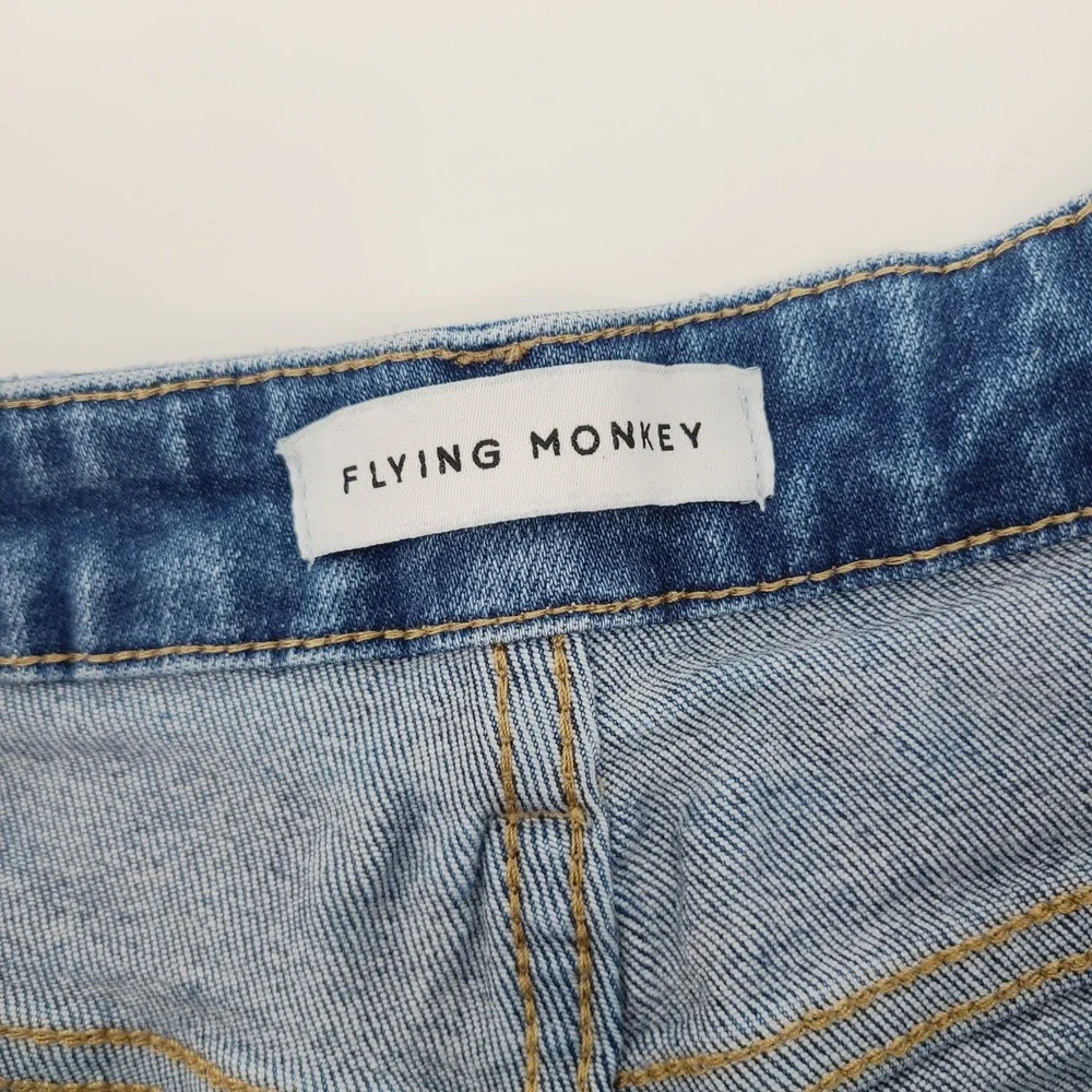 Flying Monkey High Rise Distressed Denim Jean Shorts Cut Offs Size‎ 28 Jorts